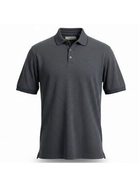 Tommy Bahama Mens Gray Modal Polo Shirt Textured Patterned Design Size XXL
